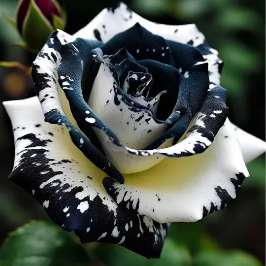 Seltene Schwarze & Weiße Rose - Einzigartige Schönheit im Kontrast 🖤🤍